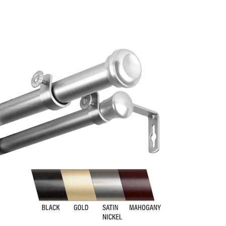 Central Design Cillo 1 in. Double Curtain Rod; 160-240 in. - Satin Nickel 100-68-1605-D